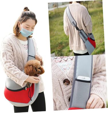 Сумка-переноска для тварин BESPORTBLE, червона, 45x12x30 см - для собак та котів