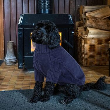 Теплий в'язаний пуловер для собак Queenmore, середній розмір, колір індиго (M)