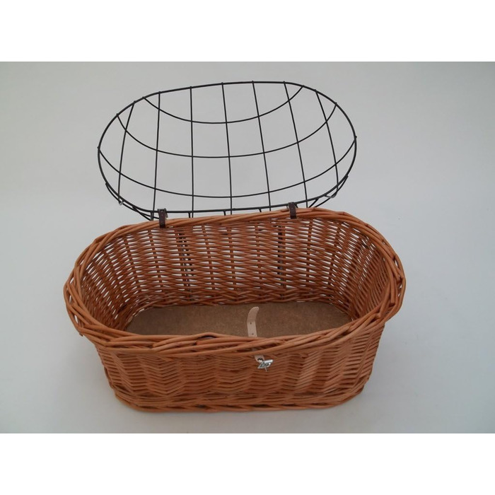 Велосипедний кошик для собак та котів, широкий з дерев'яним дном