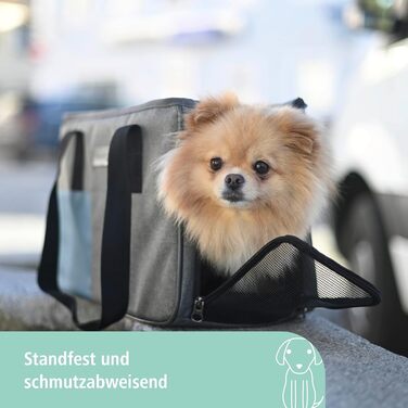 Транспортна сумка для тварин Kerbl Pet Tragetasche Vacation - для собак та котів до 15 кг, сіра/блакитна