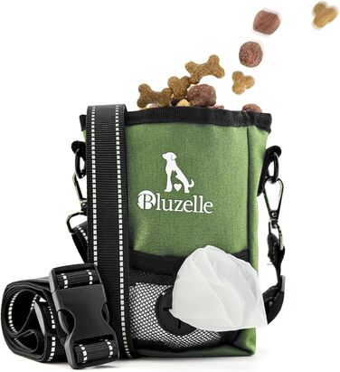 Сумка для ласощів SnackKeeper з магнітною застібкою, 650 мл, з дозатором для пакетів з відходами, на пояс для дресирування собак, колір: оливковий