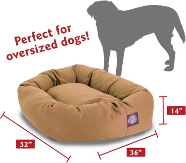 Лежак для собак Majestic Pet у формі бублика, 132 см, хакі