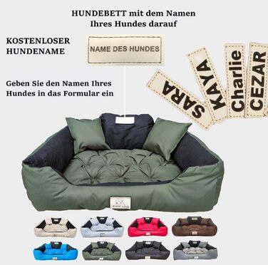 Крісло-лежанка для собак великих порід King Dog, 100 x 75 см, зелене, з можливістю персоналізації, водонепроникний матеріал, силіконова наповнювач