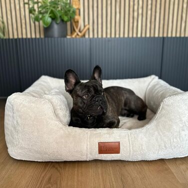 Ортопедичний лежак для собак Candy, великий, середній, маленький - м'яке ліжко для собак, килимок, з плюшу, антиковзаюче, м'яке, довговічне, зносостійке, міцне (XXL+|130x100см, кремовий)