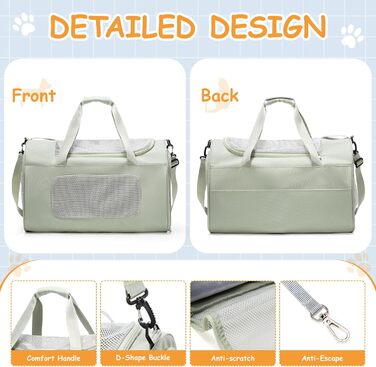 Транспортна переноска для котів та собак великих порід, XL, 53x36x34 см, зелена