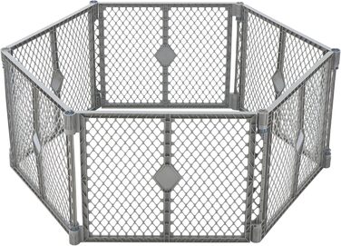 Laufstall для собак North States MYPET Petyard, 6 панелей, 66 см, складаний, для дому та вулиці, Feldstone Basic