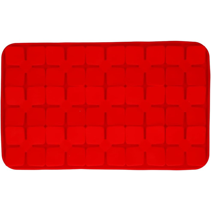 Килимок для собак з квітковим візерунком 21 x 34 см - Silikon - Slow Feeder - Червоний