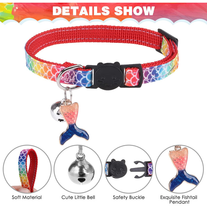 Шлейка для кота PAWCHIE з повідком та ошийником, анти-вислизаюча, регульована, світиться в темряві, для кошенят, для прогулянок на вулиці (різні кольори, Small)