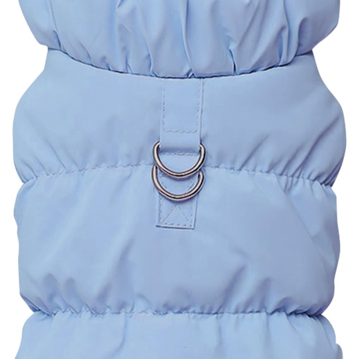 Зимовий теплий водонепроникний та вітронепроникний теплий зимовий одяг для собак з флісу (D-Ring), для малих, середніх та великих собак (Світло-блакитний, XXL)