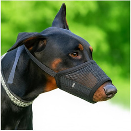 Майорчик для собак великих порід Flintstone – м'який майорчик з Air Mesh | дихаючий намордник для собак | намордник від укусів та ковтання | безшумний намордник для собак, 22.9 см