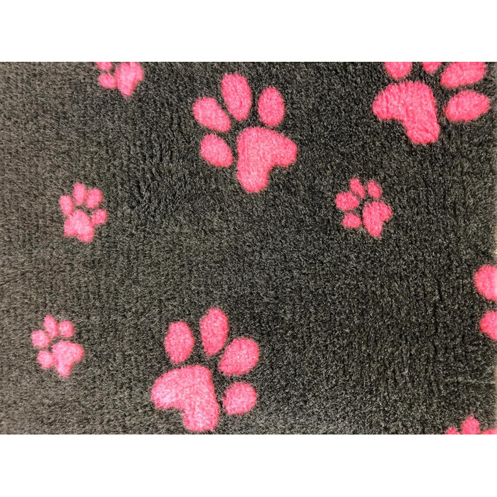 Килимок для собак Elropet Vetbed з матеріалу Vetbed, преміум-якість, 22 мм, для малих та великих собак, лежанка для собак S/M/L (M 100x80 см, темно-сірий + рожева лапка)