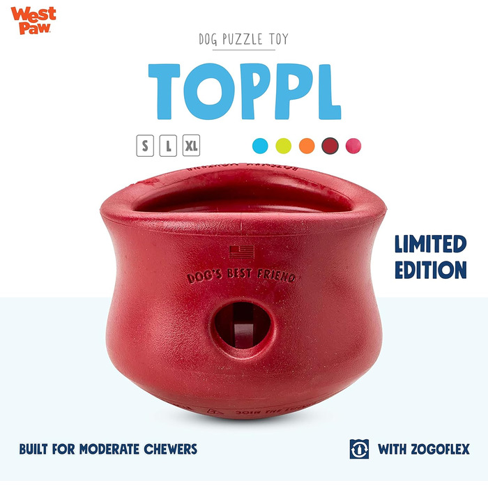 Інтерактивна іграшка для собак WEST PAW Zogoflex Toppl XL – дозатор ласощів, головоломка для апортування та жування, для середніх і великих порід
