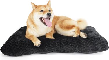 Клітка для собак середнього розміру, 76,2 см, чорна, з м'яким ліжком, 30'x20'x4', до 18 кг