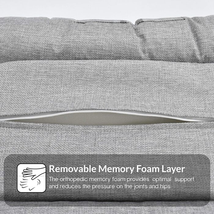 Ортопедичний лежак для собак Преміум Hugo Check з Memory Foam. Підходить для собак маленьких, середніх та великих порід. Знімний та пральний чохол, сірий в клітинку, розмір S (62x35x7 см)