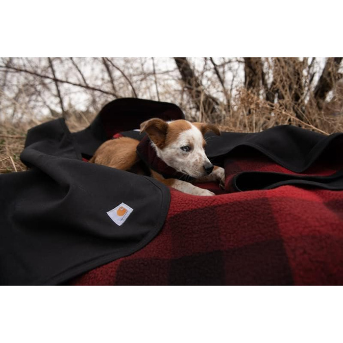 Двостороння ковдра для домашніх тварин Carhartt червоно-чорна