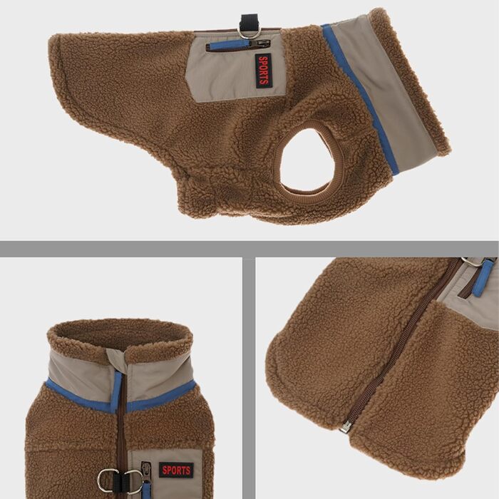 Теплий зимовий одяг для собак: куртка, пуловер, світшот (колір коричневий, розмір M)
