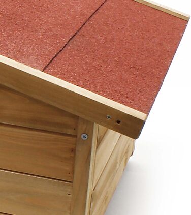 Дім для котів Wiltec великий 99 x 52 x 42 см з дерева, котяча хатинка для саду або тераси, ізольована та стійка до погодних умов, котяча печера