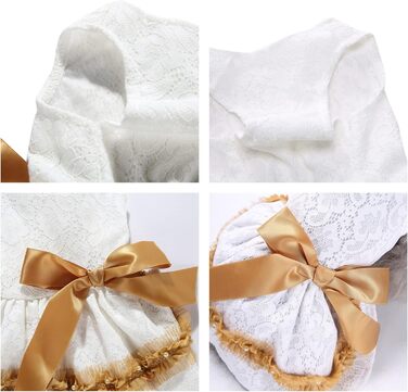 Сукня для собак LifeWheel: елегантний наряд для маленьких та середніх собак, цуценят. Сукня принцеси з мереживом, тепла, для святкування (Halloween, Різдво, весілля) - білий колір.