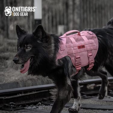 Шлея для собак OneTigris AIRE MESH XL, рожевий, без натягу, регульована, дихаюча, для великих та середніх порід, з двома ручками, безпечний нагрудник