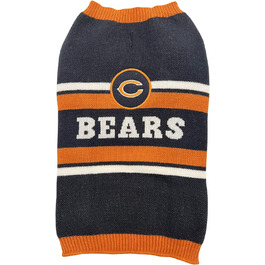 Теплий в'язаний светр для собак Chicago Bears NFL, розмір M, з логотипом команди, для великих і малих порід