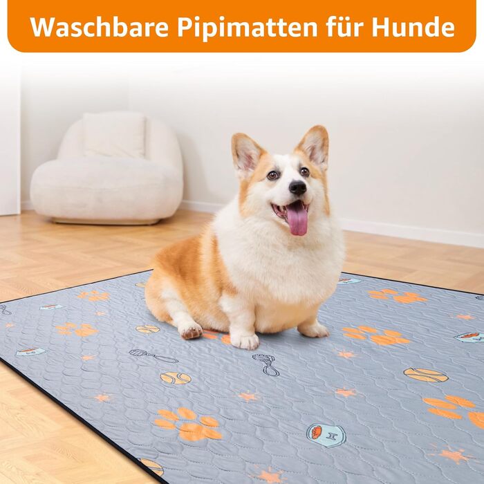Багаторазові підкладки для цуценят, 2 шт. - супер впитываючі пелюшки для собак, нековзні тренувальні килимки для диванів, вольєрів або автокрісел, 76x81 см (2 шт.)