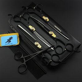 Набір професійних ножиць для грумінгу тварин, 7 дюймів, нержавіюча сталь 9Cr, для собак, котів та інших домашніх улюбленців