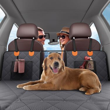 Захисна ковдра для собак VEVOR на заднє сидіння авто, 137x61 см, до 180 кг, з жорсткою основою, сітчастим вікном та кишенею для зберігання