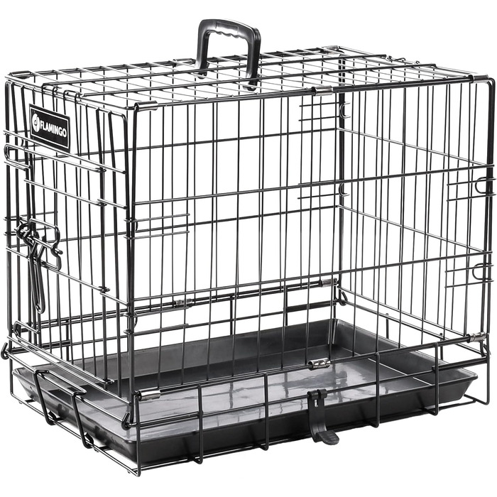 Клітка для собак Flamingo DRAHTKÄFIG EBO L 56x92x64 см, чорна металева
