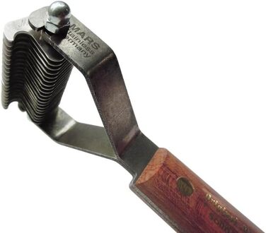 Інструмент для догляду за шерстю Mars Coat King Original для собак та котів (16 лез), нержавіюча сталь з дерев'яною ручкою, Made in Germany