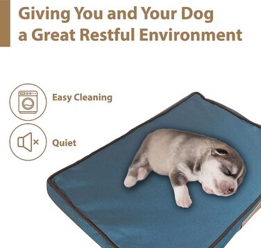 Ортопедичне собаче ліжко Ellie-Bo з піною-пам'яттю, водовідштовхувальне, для клітки/бокса, зелене, XXL (122 см), 122x75x6 см