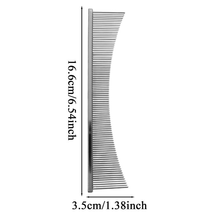 Гребінець для собак та котів Flohkamm | Інструмент для видалення шерсті та грудок | Підходить для довгошерстих порід | Щоденний догляд та після купання (срібний)