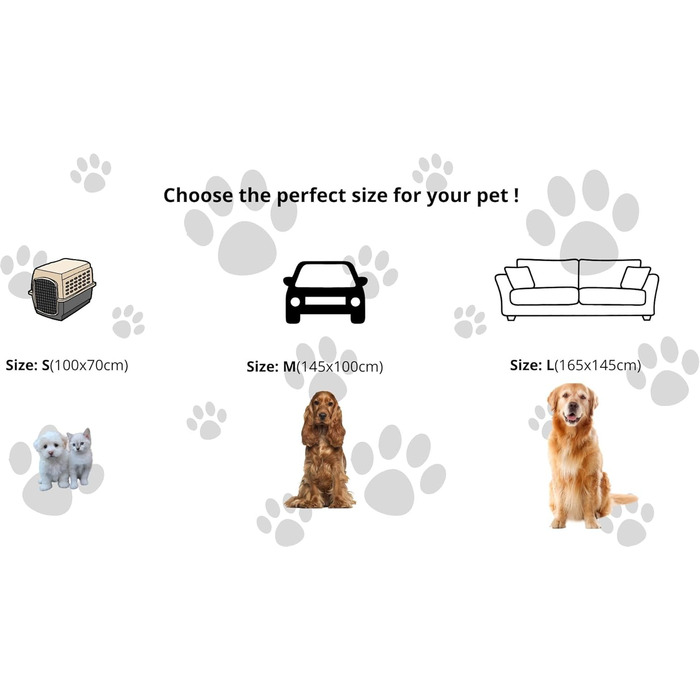 Водонепроникний плед для собак та котів, двосторонній, м'який та зносостійкий, захист для дивану, ліжка та авто, пральний плед для тварин (Сірий, Small)