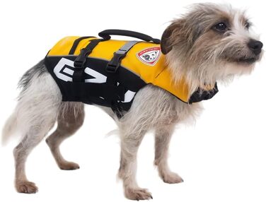 Рятувальний жилет для собак EzyDog Micro DFD, до 7 кг, жовтий, для плавання, катання на човні та SUP, зручний, з ручкою, підвищена плавучість