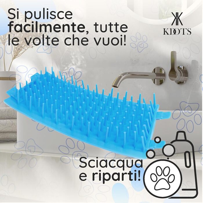 Силіконовий очищувач лап для собак з м'якою серветкою - безпечний засіб для миття лап для собак малого та середнього розміру (Блакитний, S/M)