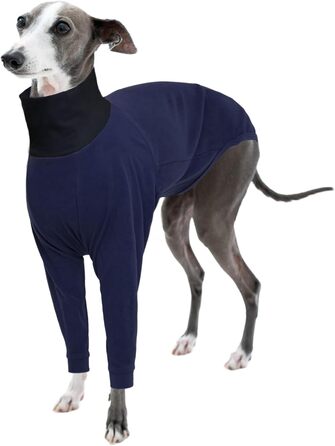 Теплий плед для породистих собак: Віппет, Грейхаунд, інші породи. Плед-піжама, темно-синій, розмір S