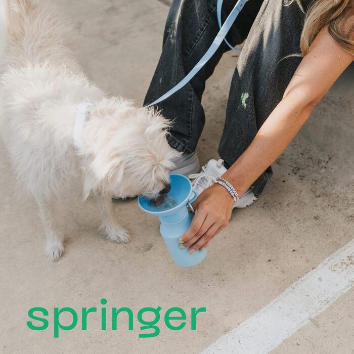 Пляшка для води для собак Springer Mini Travel 425 г, з запатентованим захистом від протікання, для прогулянок і подорожей, без BPA, ліловий колір