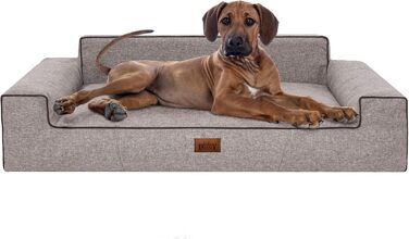 М'яке ліжко для собак, лежанка для тварин, коричнева, 98 x 66 см (Cappuccino Inarii, L)