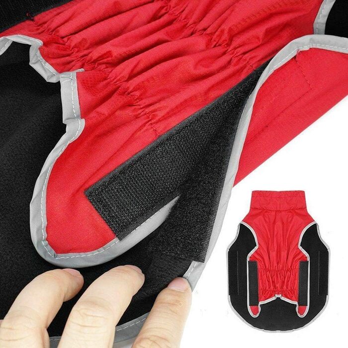 Водонепроникна куртка для собак на осінь та зиму, тепла, з підкладкою (червона, M)