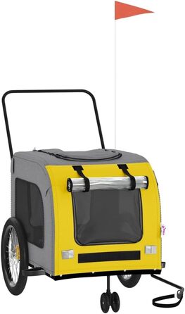 Причіп для велосипеда для собак жовтого та сірого кольорів Oxford-Gewebe та заліза LH16839