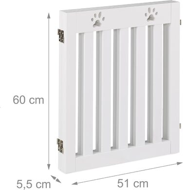 Захисне ворота для собак Relaxdays, 60 x 153 см, MDF, розкладне, біле