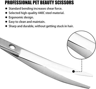 Ножиці для грумінгу собак та котів DONGKER, 7 дюймів, нержавіюча сталь