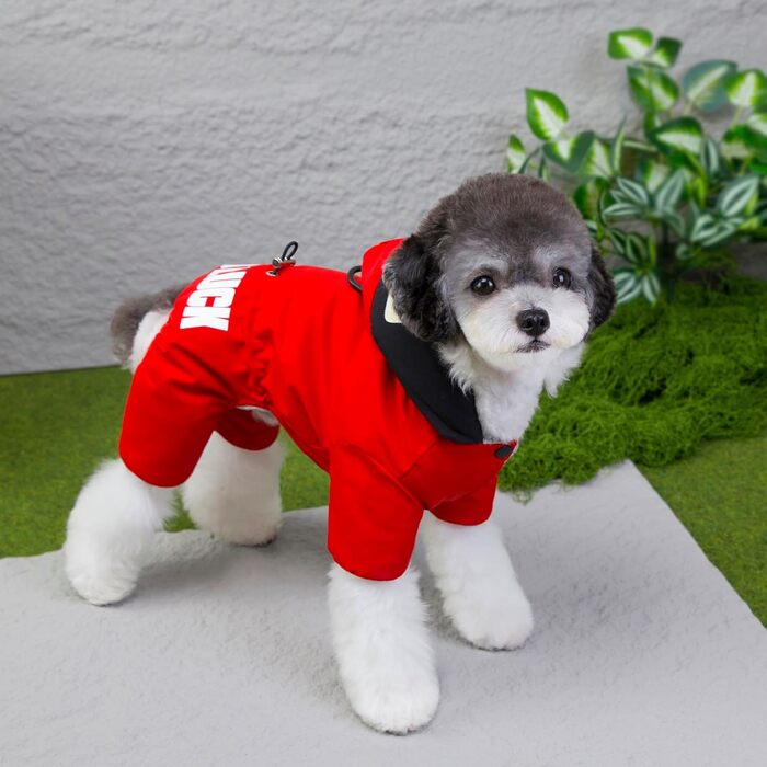 Теплий зимовий халат для собак Izefia: водонепроникний, бавовняний, для маленьких та середніх собак і котів (довжина спини: 32 см, 17 см), зелений, червоний