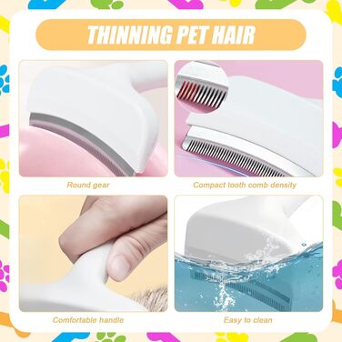 Набір гребінців від бліх для котів та собак: видалення бліх, шерсті та вичісування блукаючого хутра. Включає гребінець для чищення зубів V-подібної форми та самоочищувані гребінці.