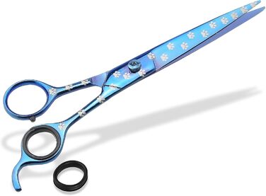 Професійна ножиця для грумінгу собак, титанове покриття, мікрозубчики, 21,5 см