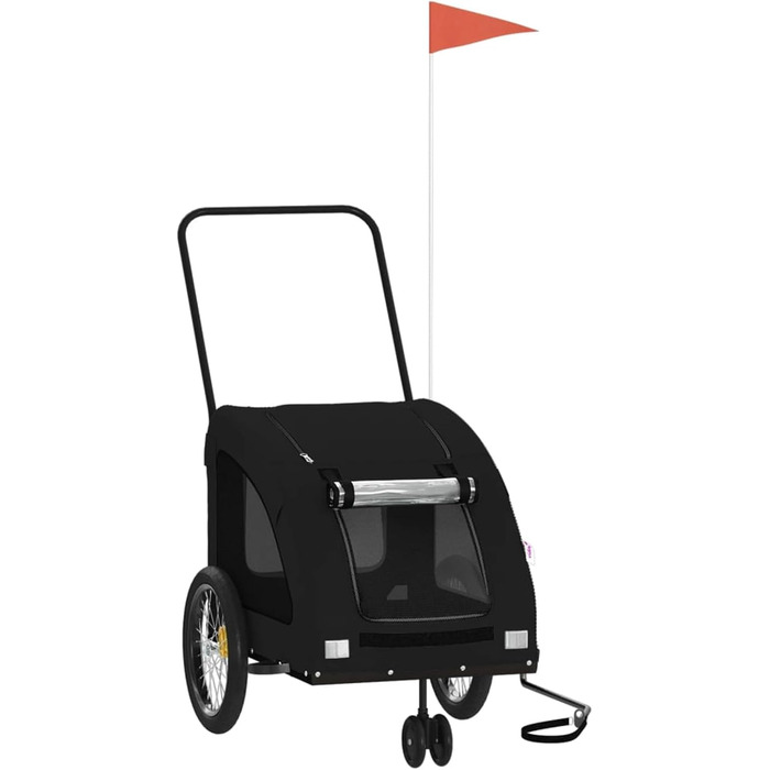 Причіп для собак Robuster Oxford, чорний, сталь, PVC, вантажопідйомність 45 кг, 68 x 137 x 72 см