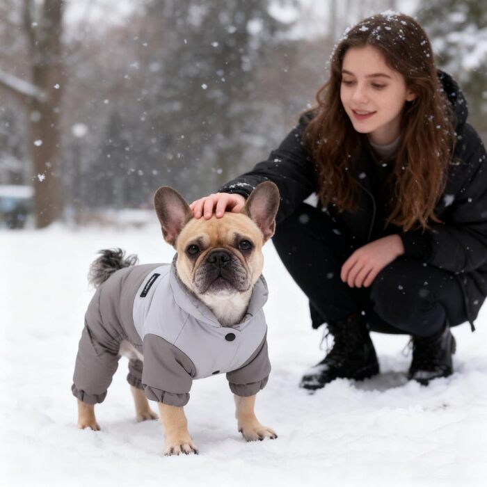 PETCUTE Зимова куртка для собак - водонепроникна, тепла, для великих і середніх собак, з кільцем D, вітрозахисна жилетка, одяг для домашніх тварин, сірий (3XL)