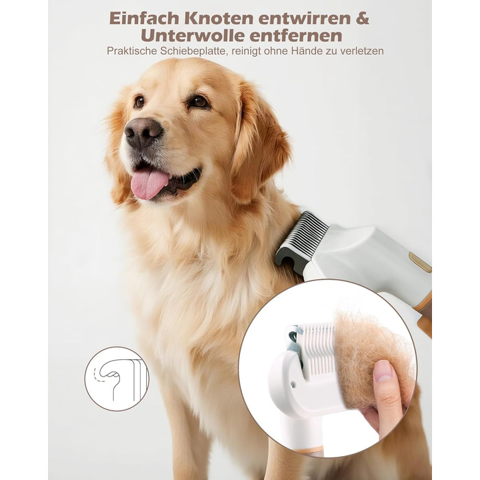 Універсальна щітка для котів та собак з довгим хутром, самоочисна, з нержавіючої сталі, для видалення шерсті та розплутування, з масажними щетинками, зняття шерсті одним натисканням