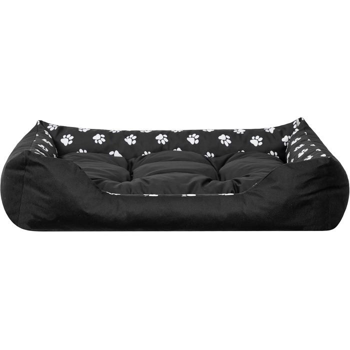 М'яке ліжко для собак та котів, 84x65 см, чорне. Зручне, з піднятими бортиками, легко миється.