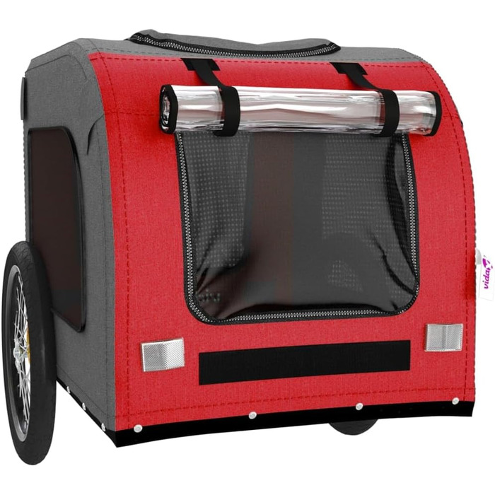 Причіп для тварин на велосипед, Oxford, 69x133.5x73.5 см, Оранжевий/Сірий