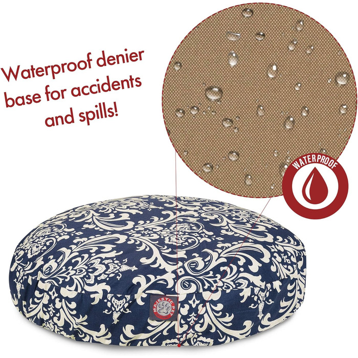 Кругле ліжко для домашніх тварин Majestic Pet, розмір M, 36.0' x 36.0' x 5.0' (42.0' x 42.0' x 5.0'), колір морська хвиля